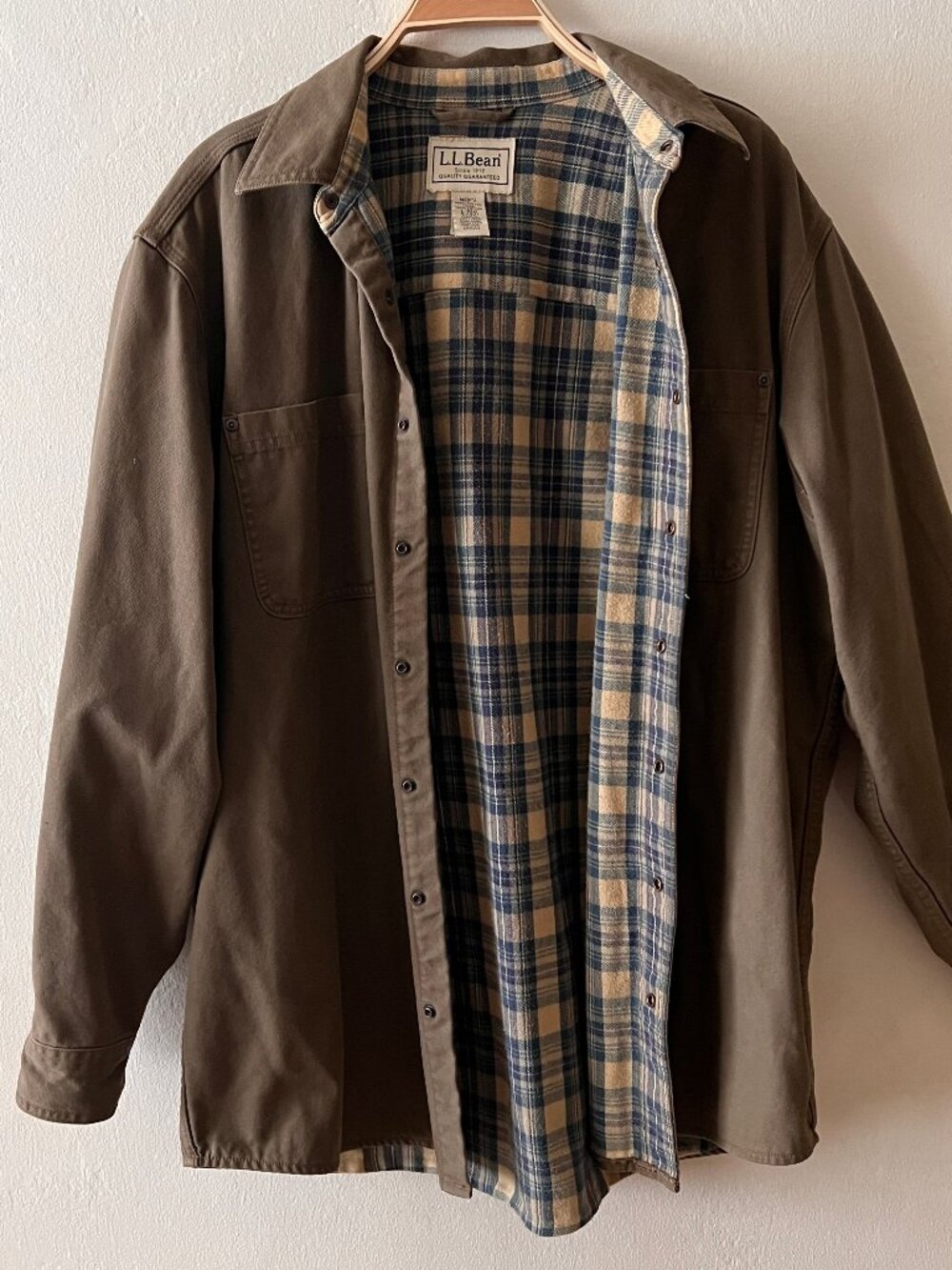 Vintage L.L. Bean Green Cotton Jacket, Men's Large